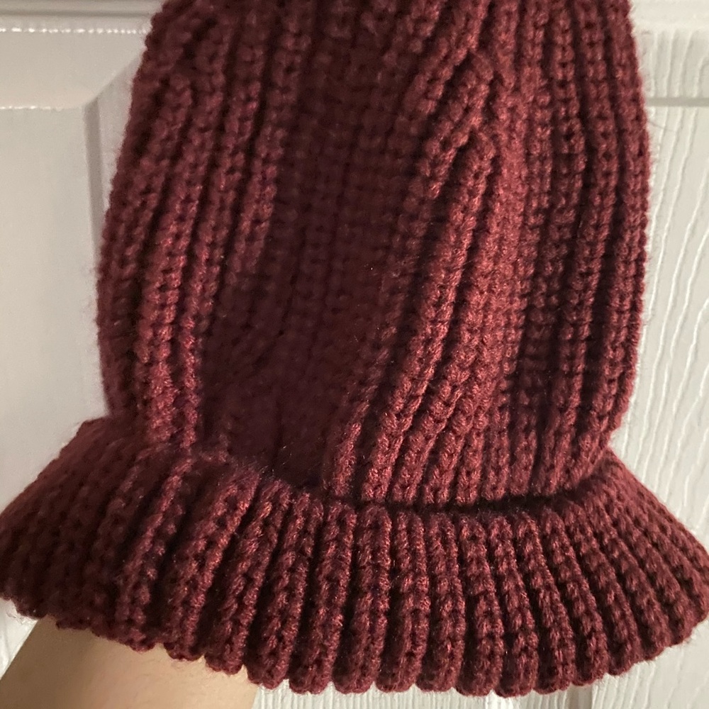Red knitted beanie